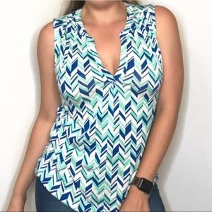 Anthro 'Skies are Blue' Geometric Chevron Blouse